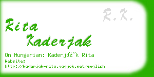 rita kaderjak business card